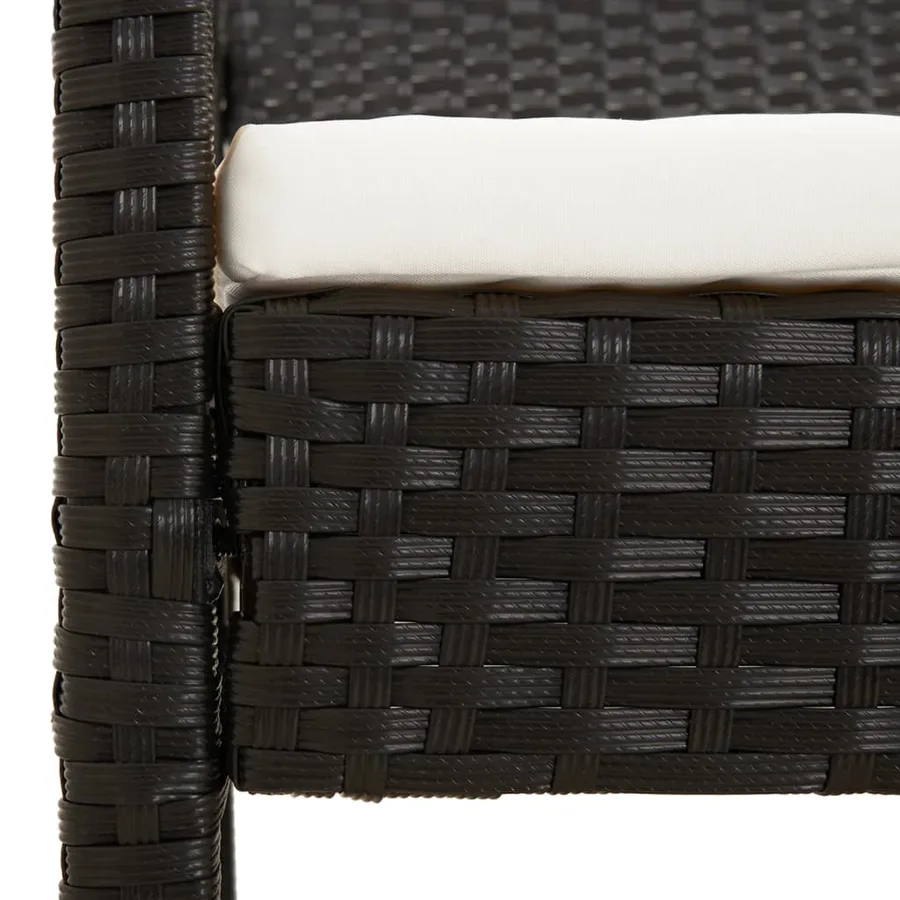 Banc de jardin avec coussin noir 105 cm résine tressée - 6