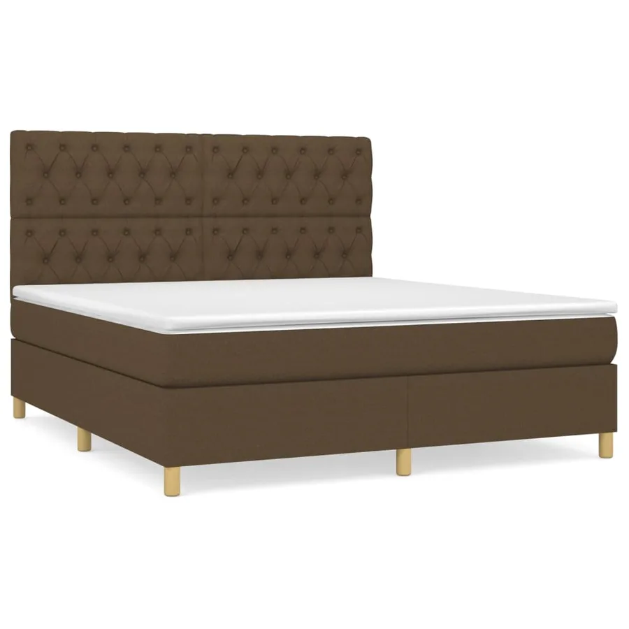 Sommier à lattes de lit avec matelas Marron foncé 160x200 cm - 2