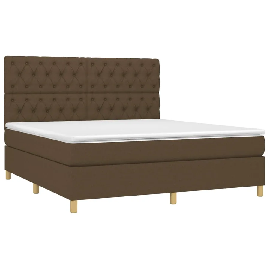 Sommier à lattes de lit avec matelas Marron foncé 160x200 cm - 3