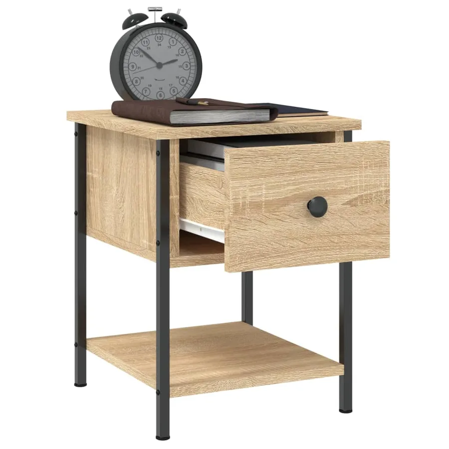 Table de chevet chêne sonoma 34x35,5x45 cm bois d'ingénierie - 4
