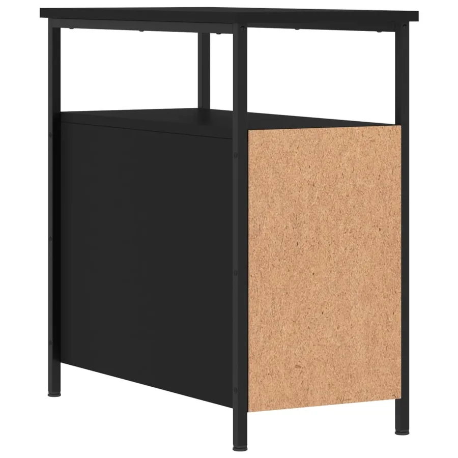 Table de chevet noir 30x60x60 cm bois d’ingénierie - 8
