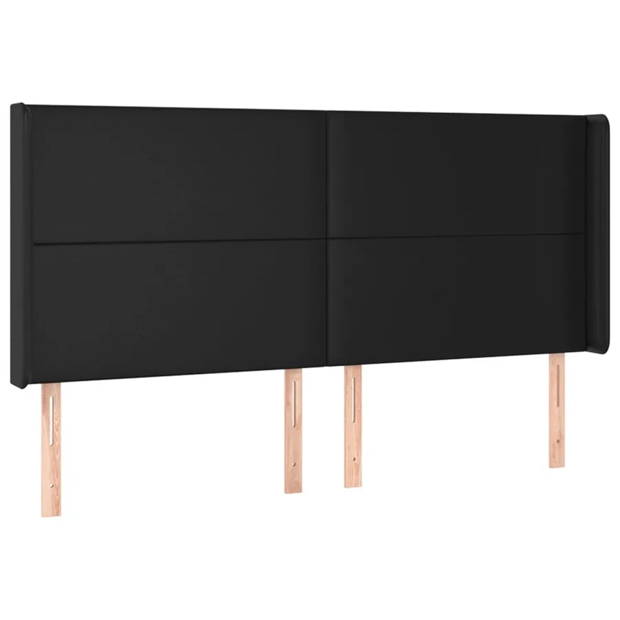 Sommier à lattes de lit matelas LED Noir 200x200cm Similicuir - 7