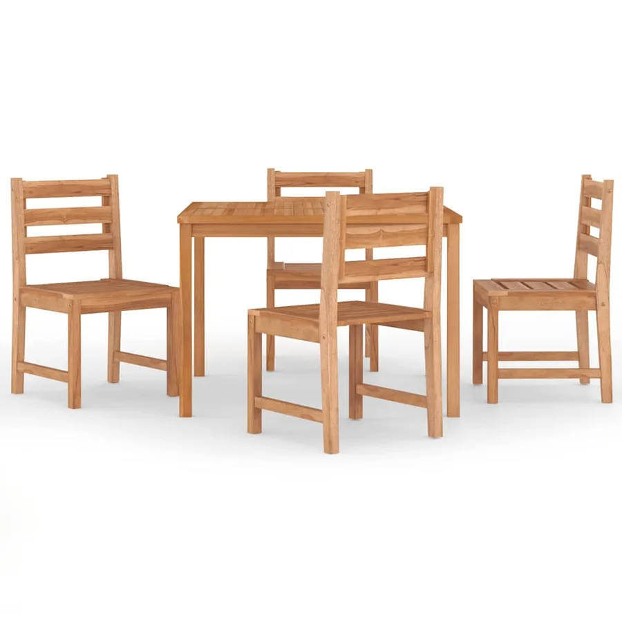 Ensemble à manger de jardin 5pcs Bois de teck massif - 2