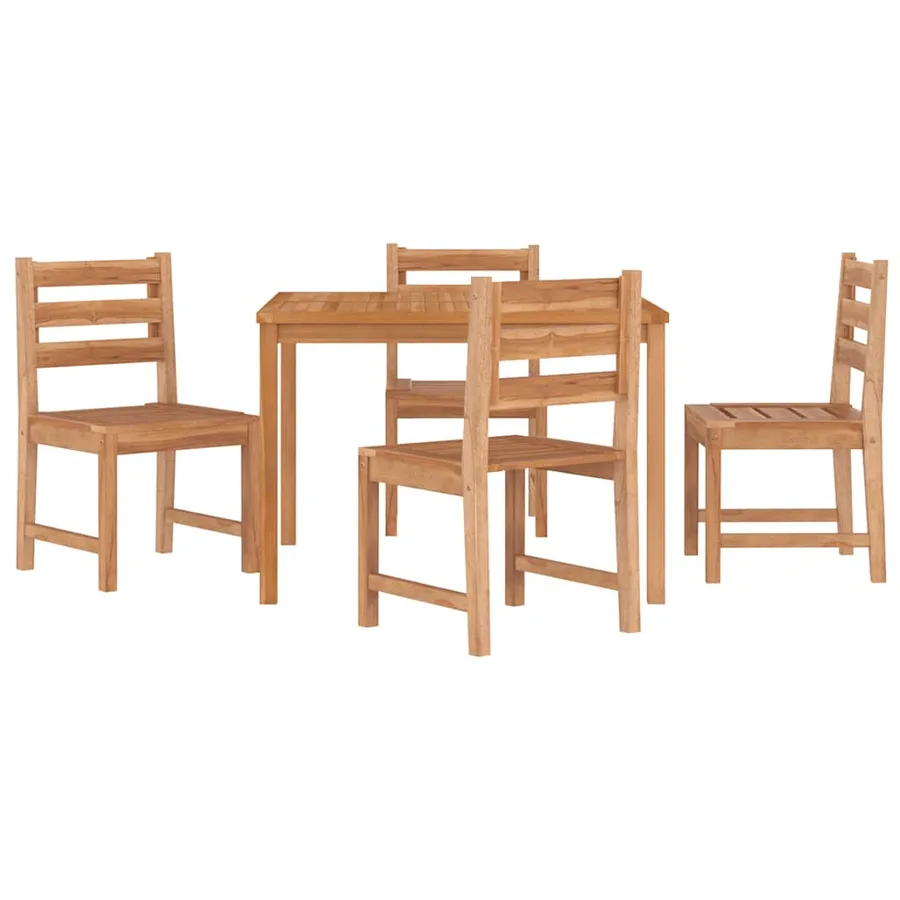Ensemble à manger de jardin 5pcs Bois de teck massif - 3