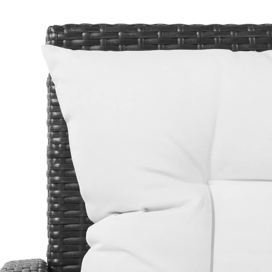 Salon de jardin 5 pcs avec coussins Résine tressée Noir - 7