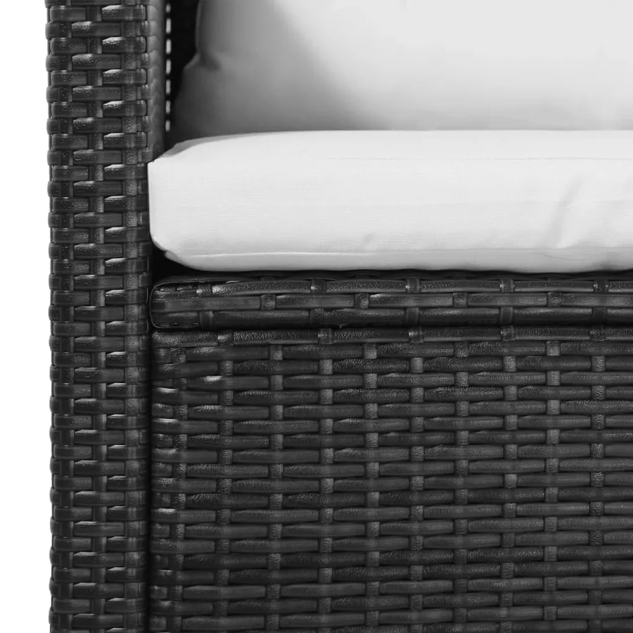 Salon de jardin 5 pcs avec coussins Résine tressée Noir - 8
