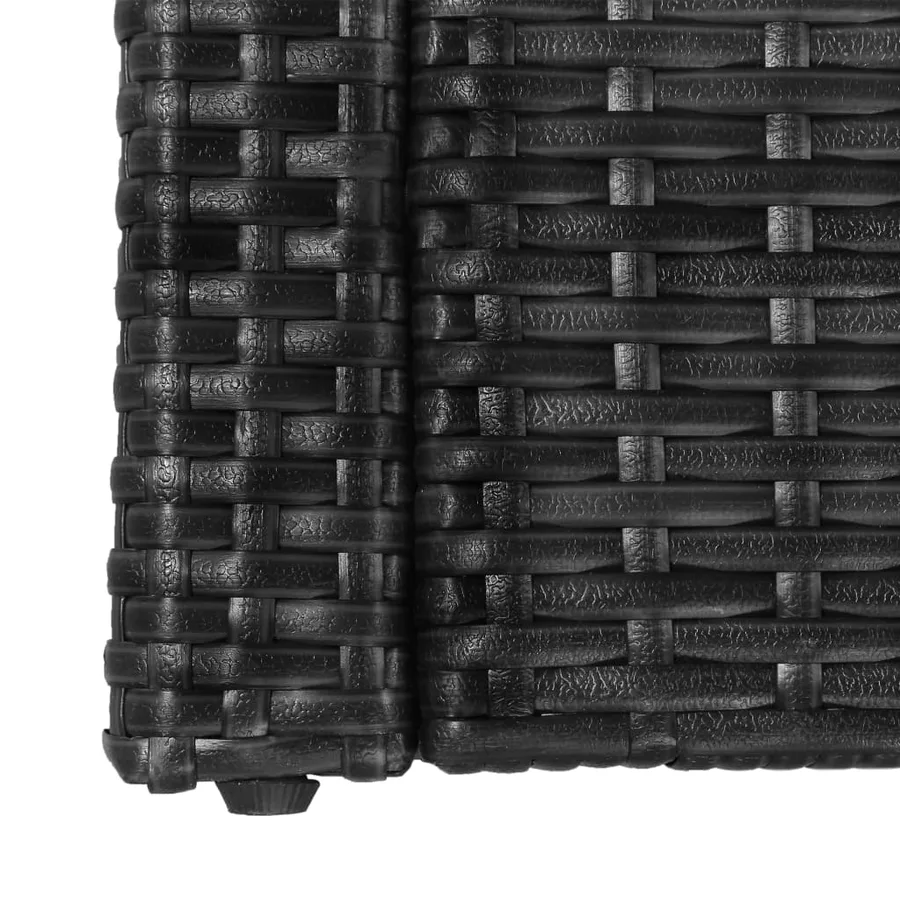 Salon de jardin 5 pcs avec coussins Résine tressée Noir - 9