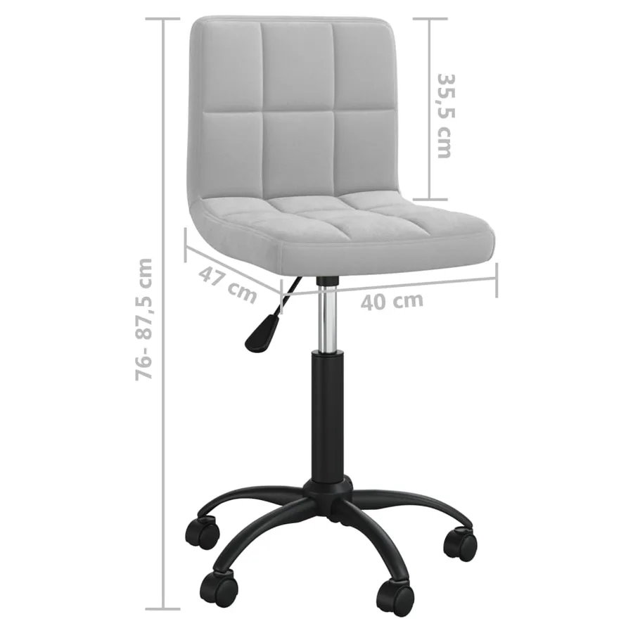 Chaise pivotante de salle à manger Gris clair Velours - 7