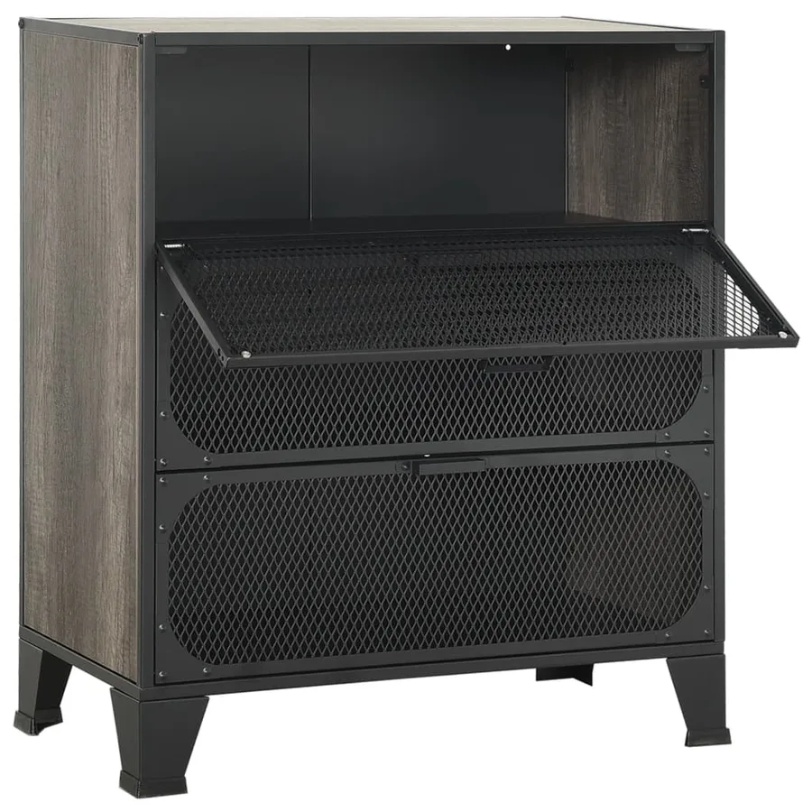 Armoires de rangement 2 pcs Gris 72x36x82 cm Métal et MDF - 7