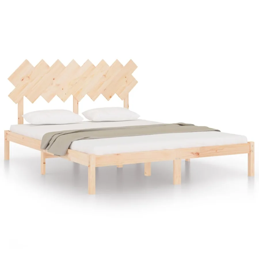 Cadre de lit sans matelas 160x200 cm bois massif - 2