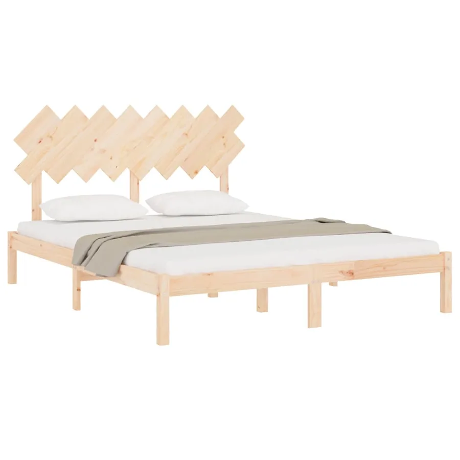 Cadre de lit sans matelas 160x200 cm bois massif - 3