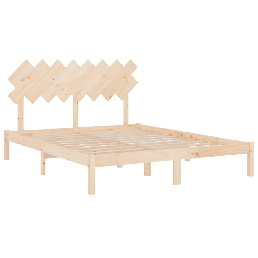 Cadre de lit sans matelas 160x200 cm bois massif - 4
