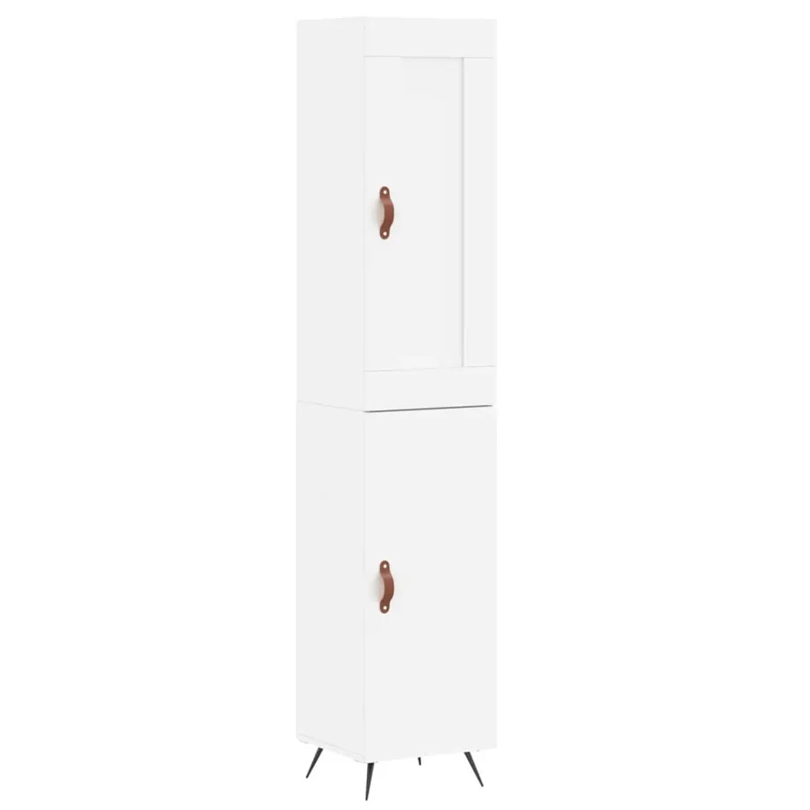 Buffet haut Blanc 34,5x34x180 cm Bois d'ingénierie - 2