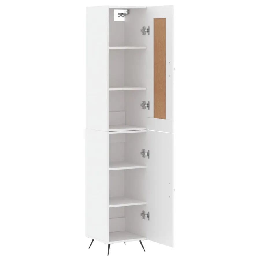 Buffet haut Blanc 34,5x34x180 cm Bois d'ingénierie - 4