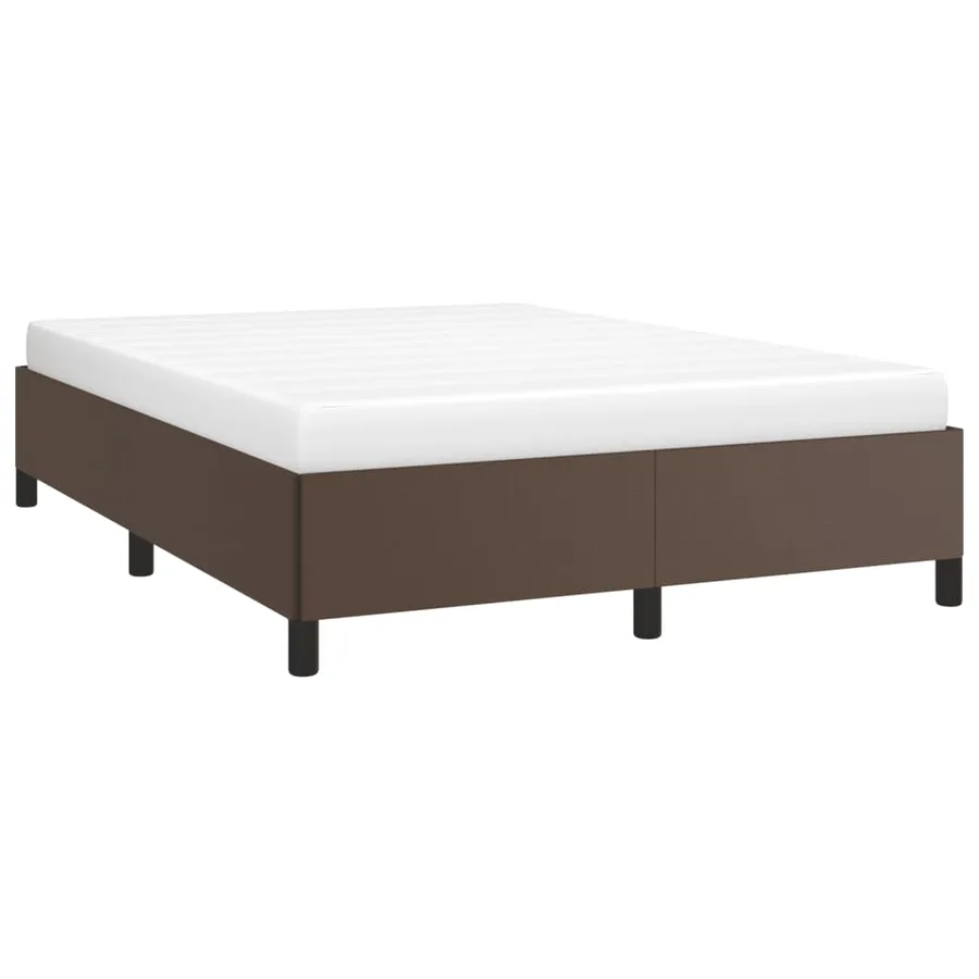 Cadre de lit sans matelas marron 140x200 cm similicuir - 3