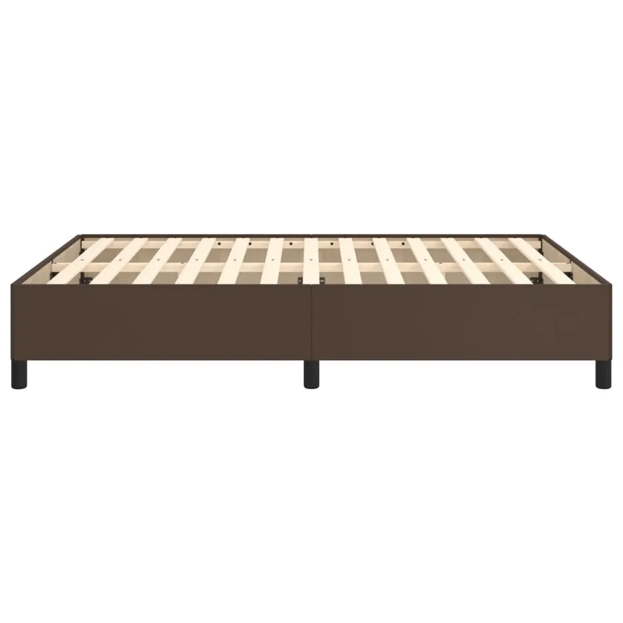 Cadre de lit sans matelas marron 140x200 cm similicuir - 6