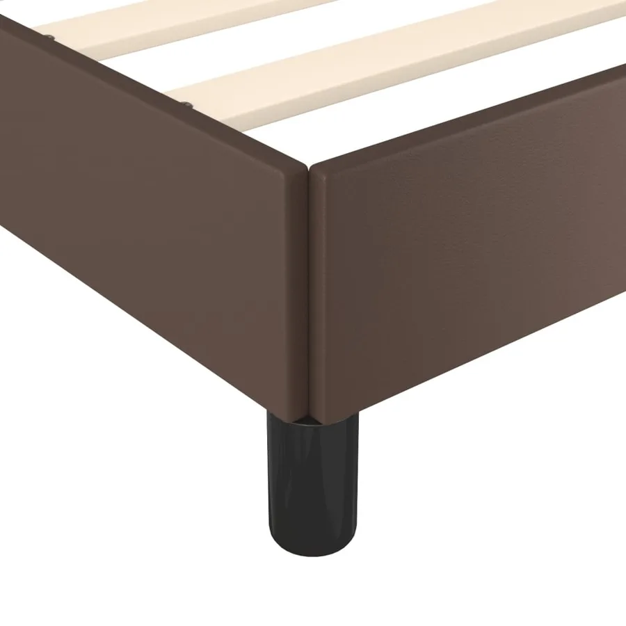 Cadre de lit sans matelas marron 140x200 cm similicuir - 7