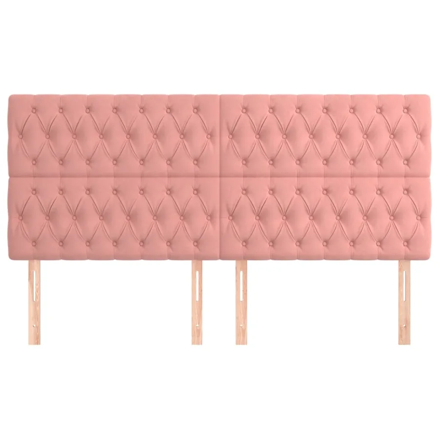 Tête de lit Rose 180x7x118/128 cm Velours - 3