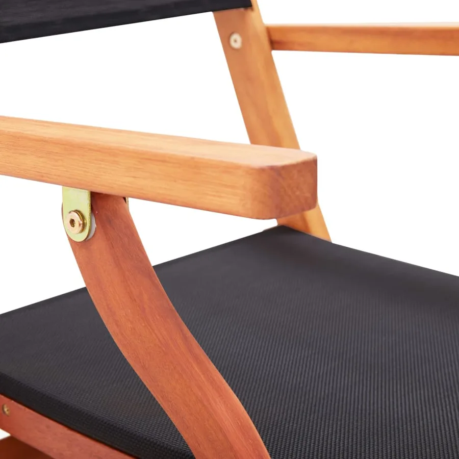 Chaises pliables de jardin lot de 4 Noir Eucalyptus textilène - 8