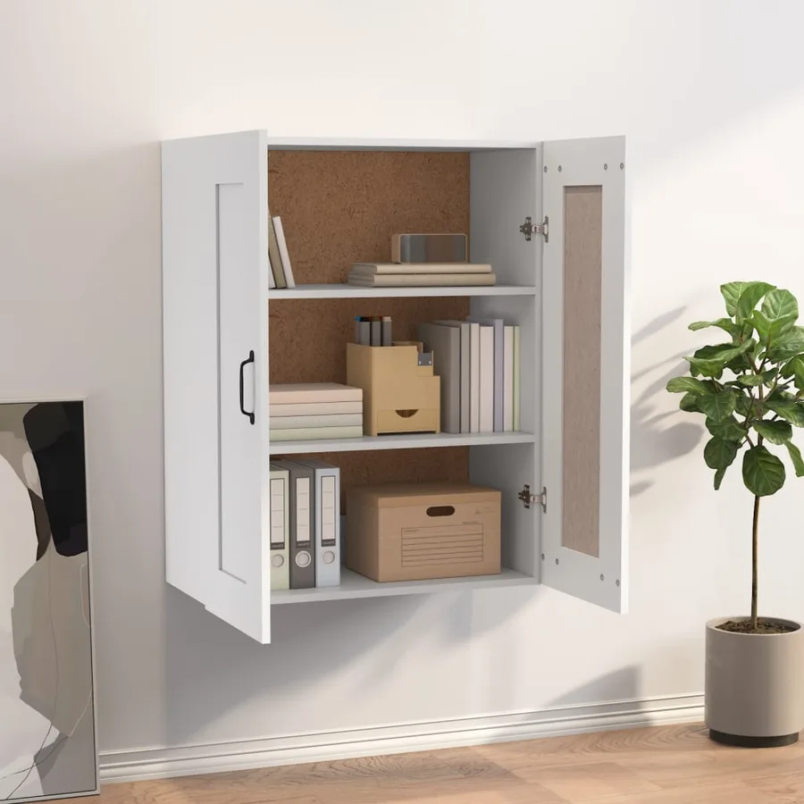 Armoire murale suspendue Blanc 69,5x32,5x90 cm - 3