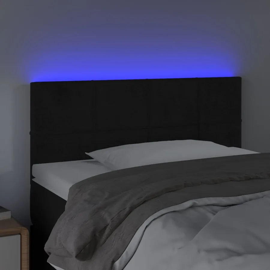 Tête de lit à LED Noir 90x5x78/88 cm Velours - 3