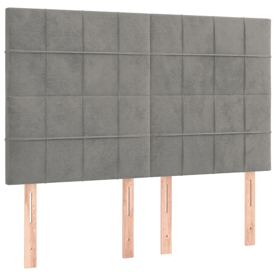 Sommier à lattes de lit et matelas Gris clair 140x190cm Velours - 5
