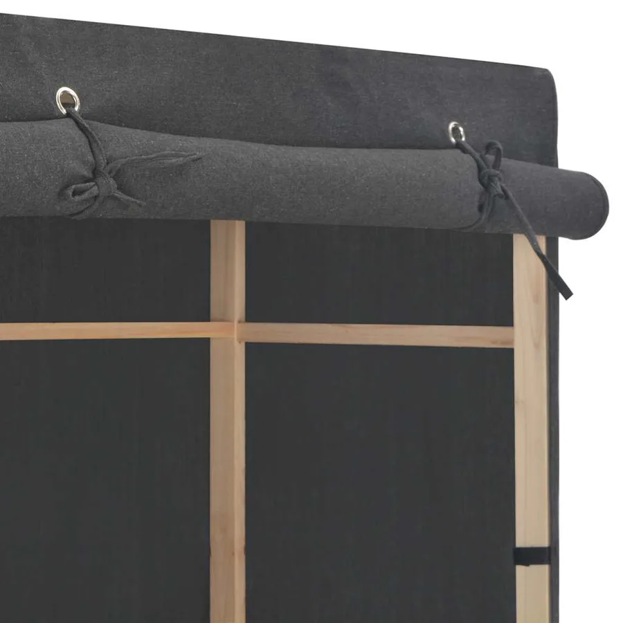Garde-robe à 3 niveaux Gris 110 x 40 x 170 cm Tissu - 4