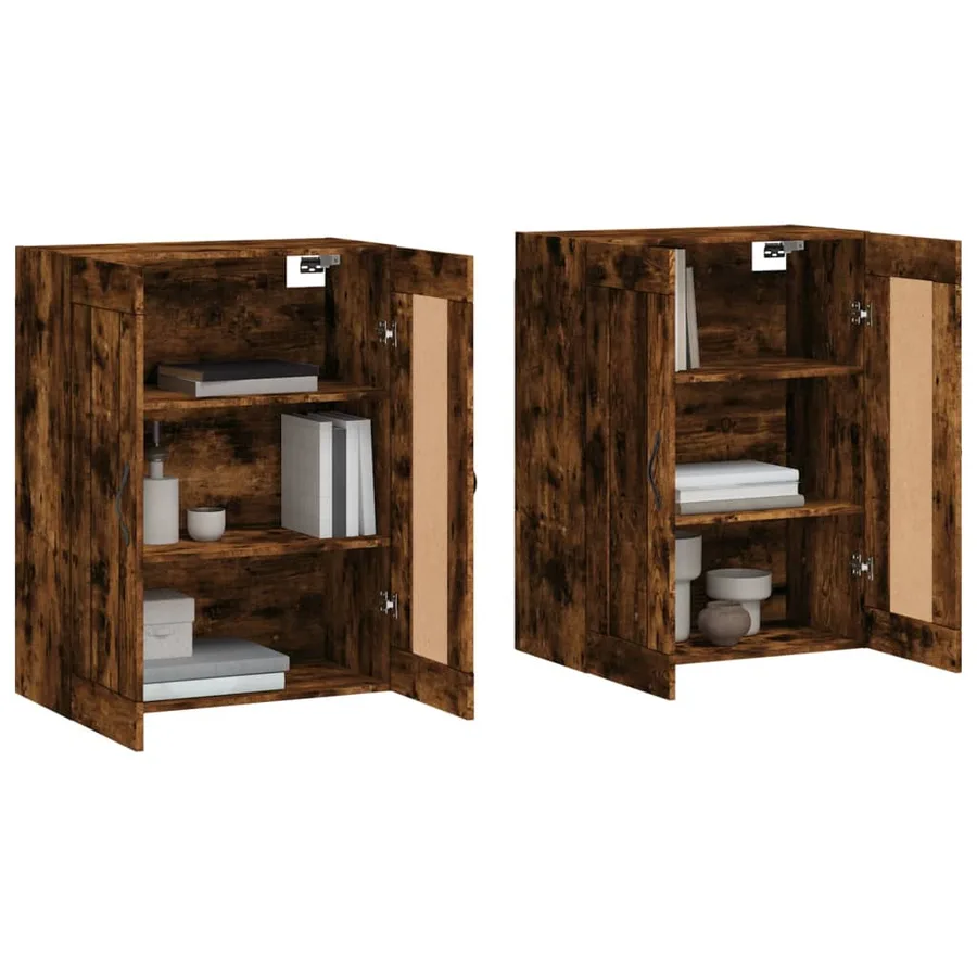 Armoires murales 2 pcs chêne fumé bois d'ingénierie - 3