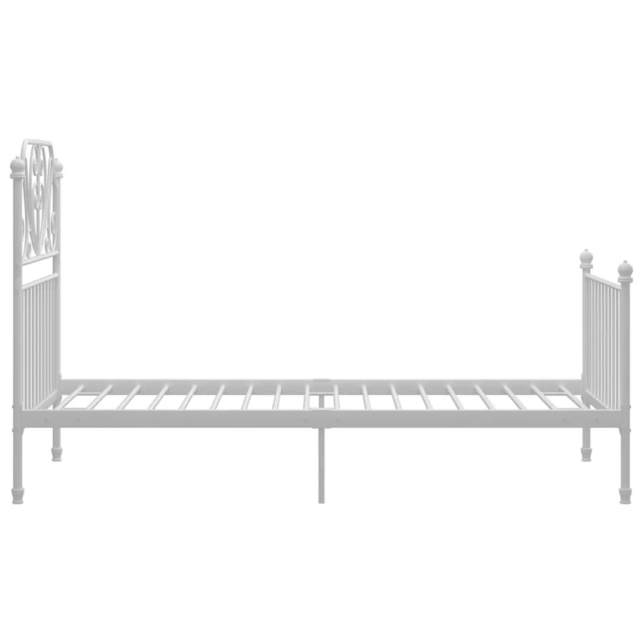 Cadre de lit sans matelas blanc métal 90x200 cm - 4
