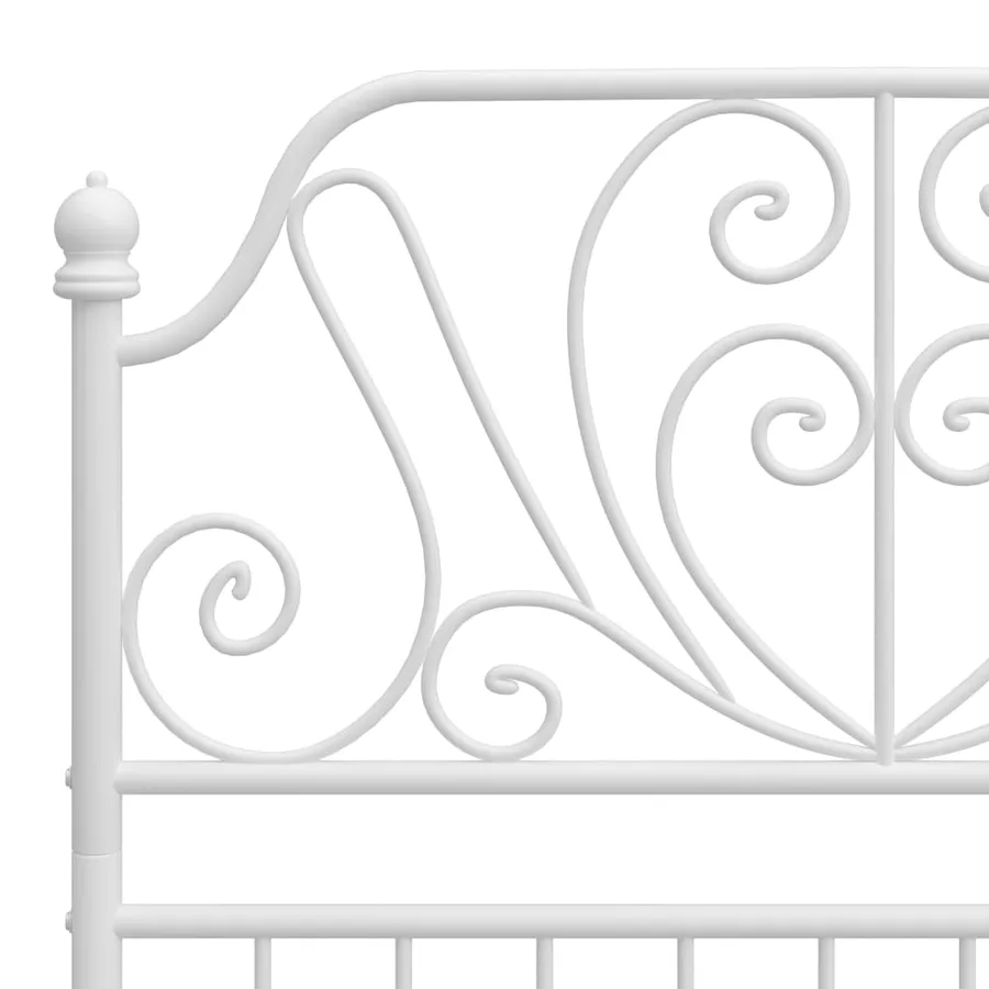 Cadre de lit sans matelas blanc métal 90x200 cm - 5