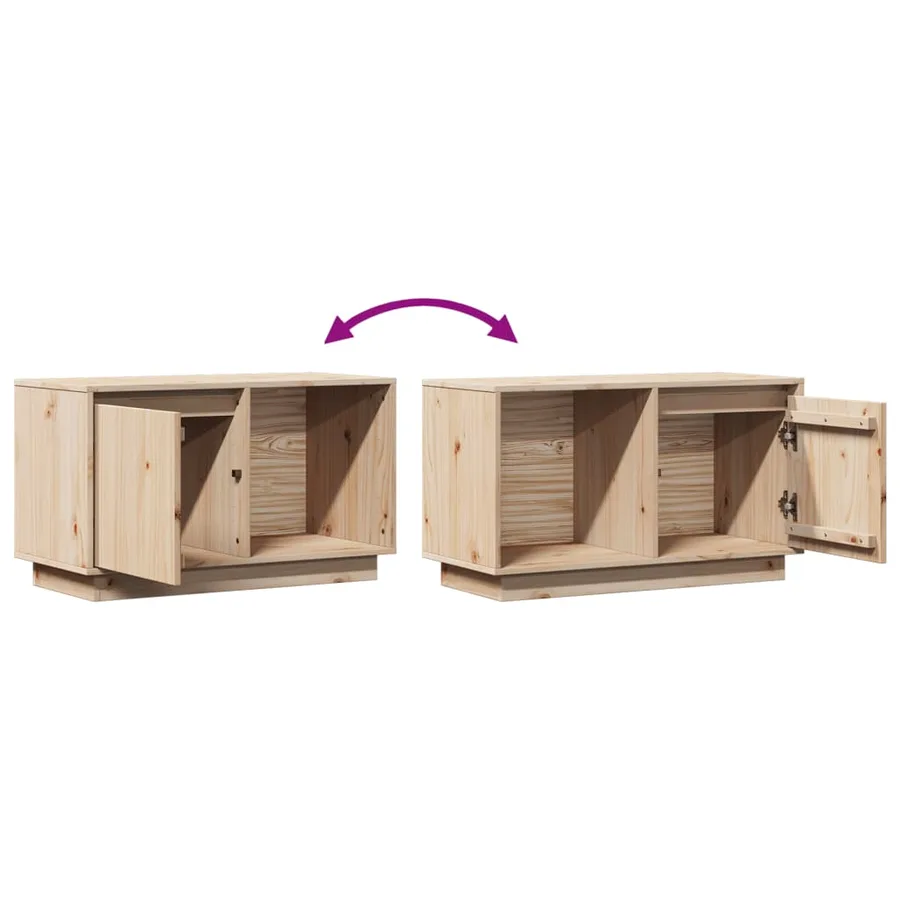 Meuble TV 74x35x44 cm Bois de pin massif - 8