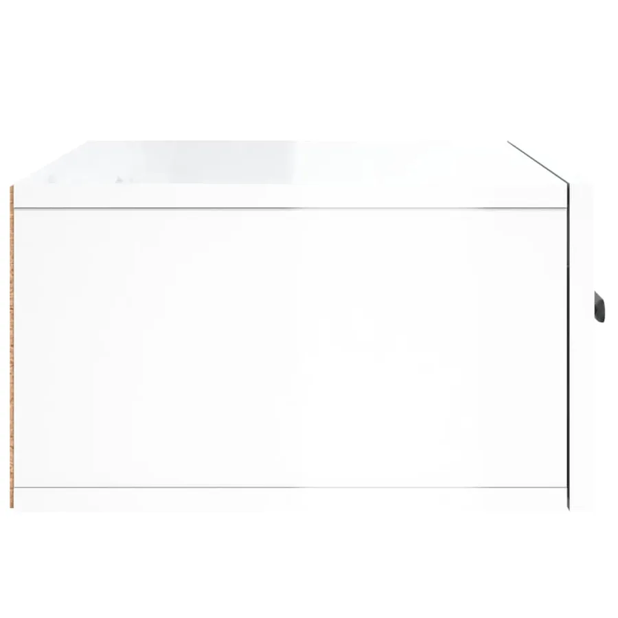 Tables de chevet murales 2 pcs blanc brillant 35x35x20 cm - 8