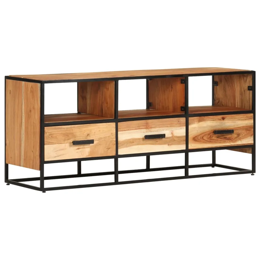 Meuble TV 110x30x45 cm Bois d'acacia massif - 11