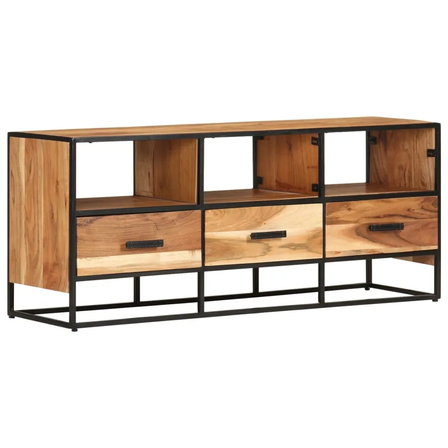 Meuble TV 110x30x45 cm Bois d'acacia massif - 12