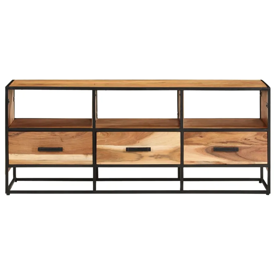 Meuble TV 110x30x45 cm Bois d'acacia massif - 2