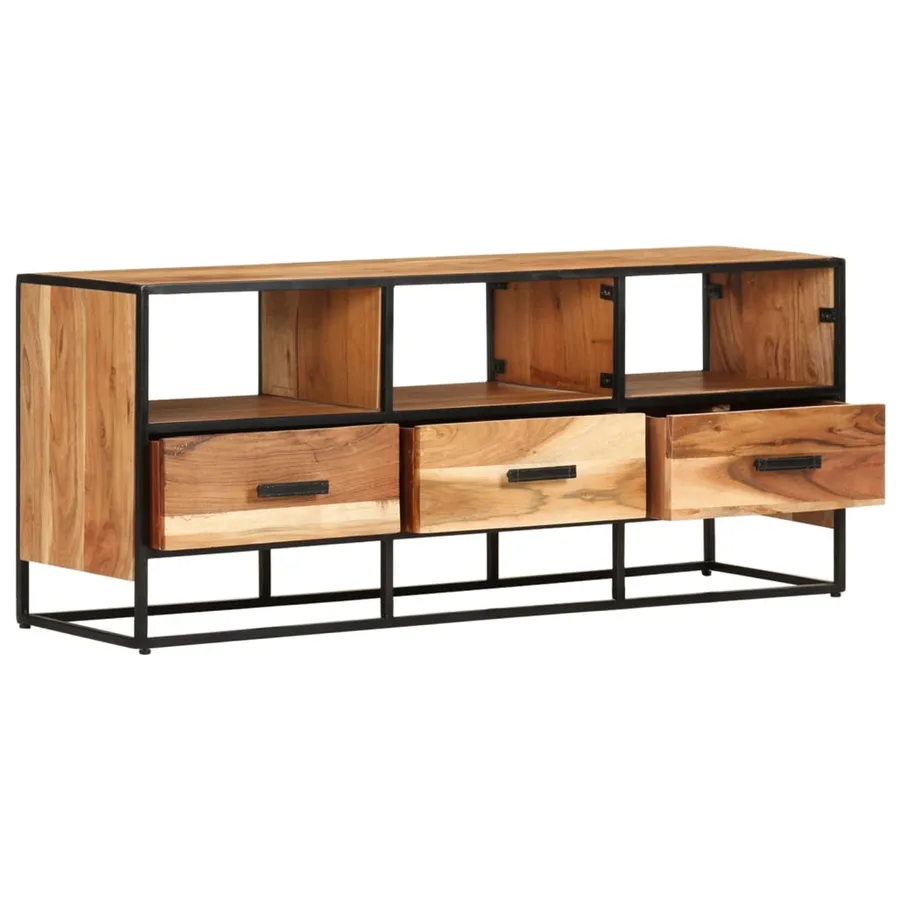 Meuble TV 110x30x45 cm Bois d'acacia massif - 3