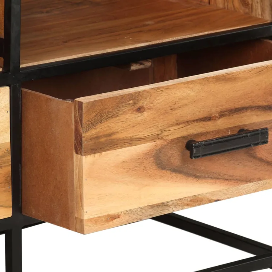Meuble TV 110x30x45 cm Bois d'acacia massif - 6