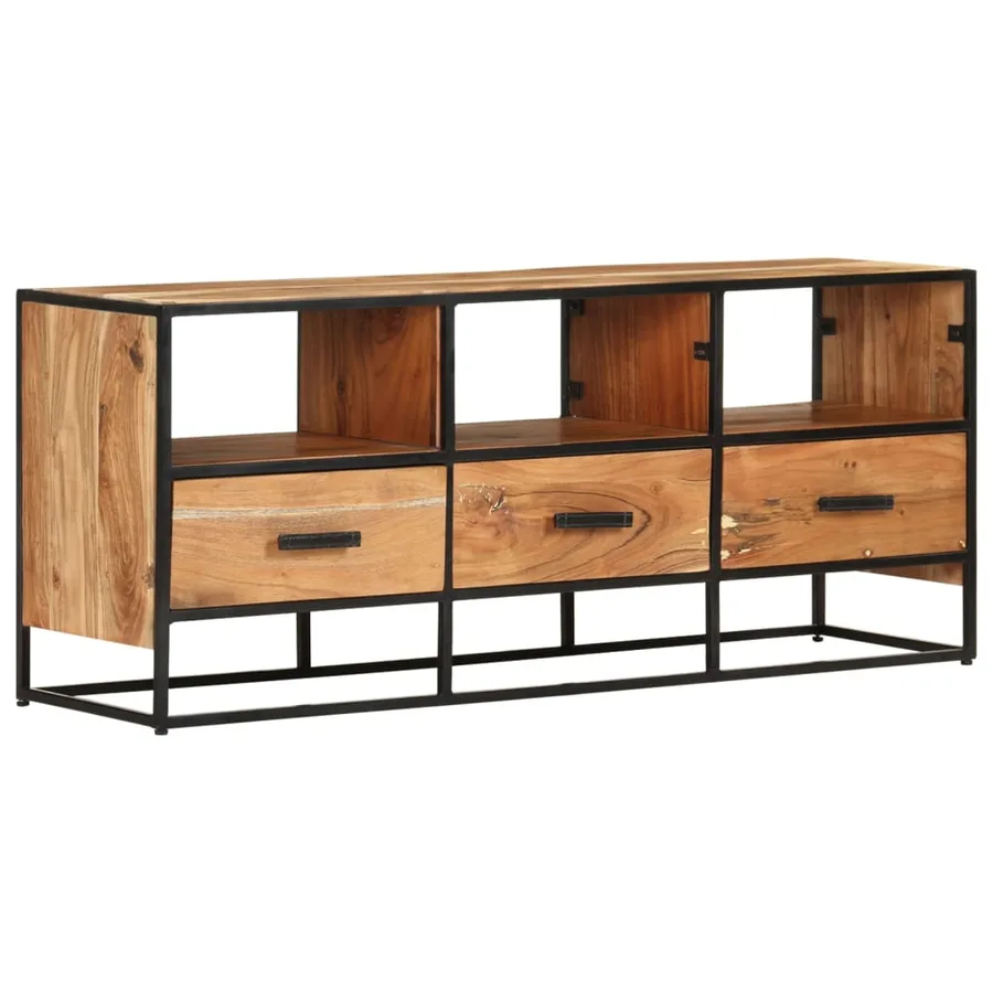 Meuble TV 110x30x45 cm Bois d'acacia massif - 9