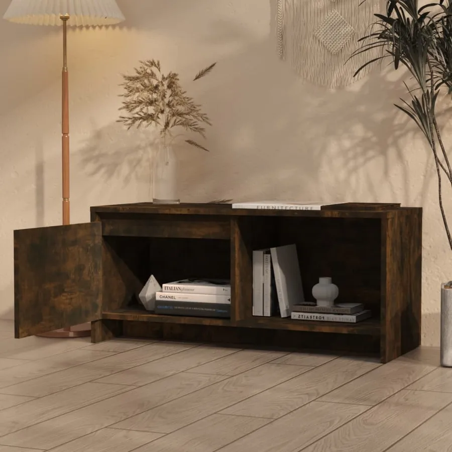 Meuble TV Chêne fumé 90x35x40 cm Bois d'ingénierie - 3