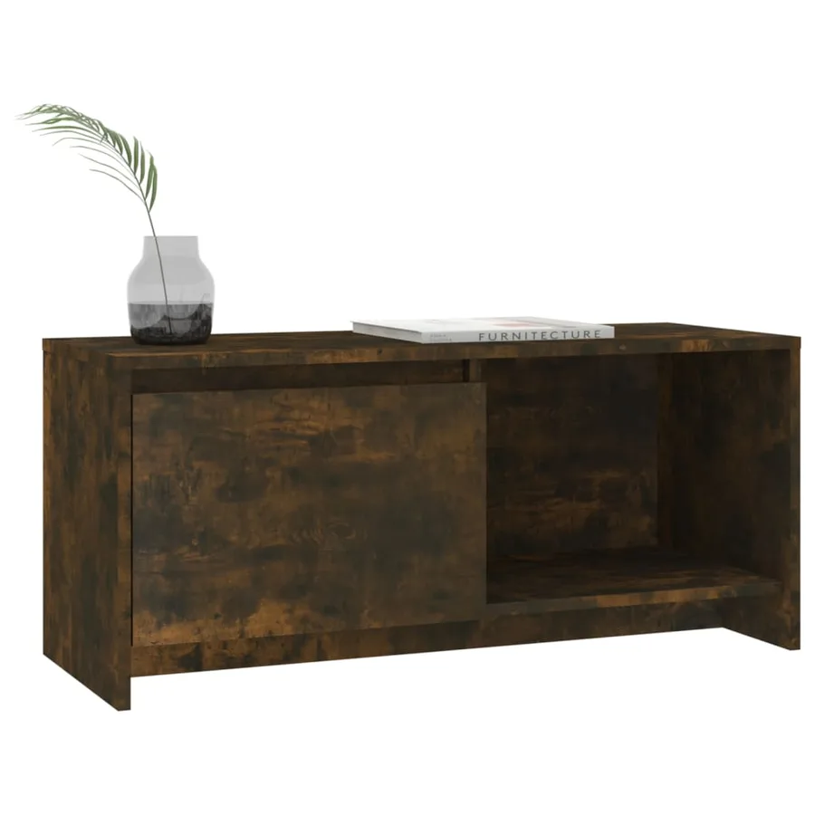 Meuble TV Chêne fumé 90x35x40 cm Bois d'ingénierie - 4