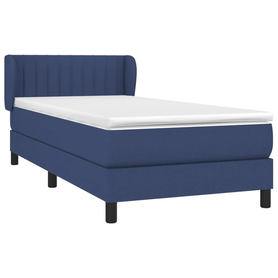 Sommier à lattes de lit avec matelas Bleu 100x200 cm Tissu - 3