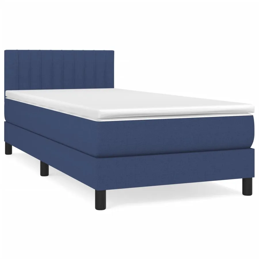 Sommier à lattes de lit avec matelas Bleu 100x200 cm Tissu - 2