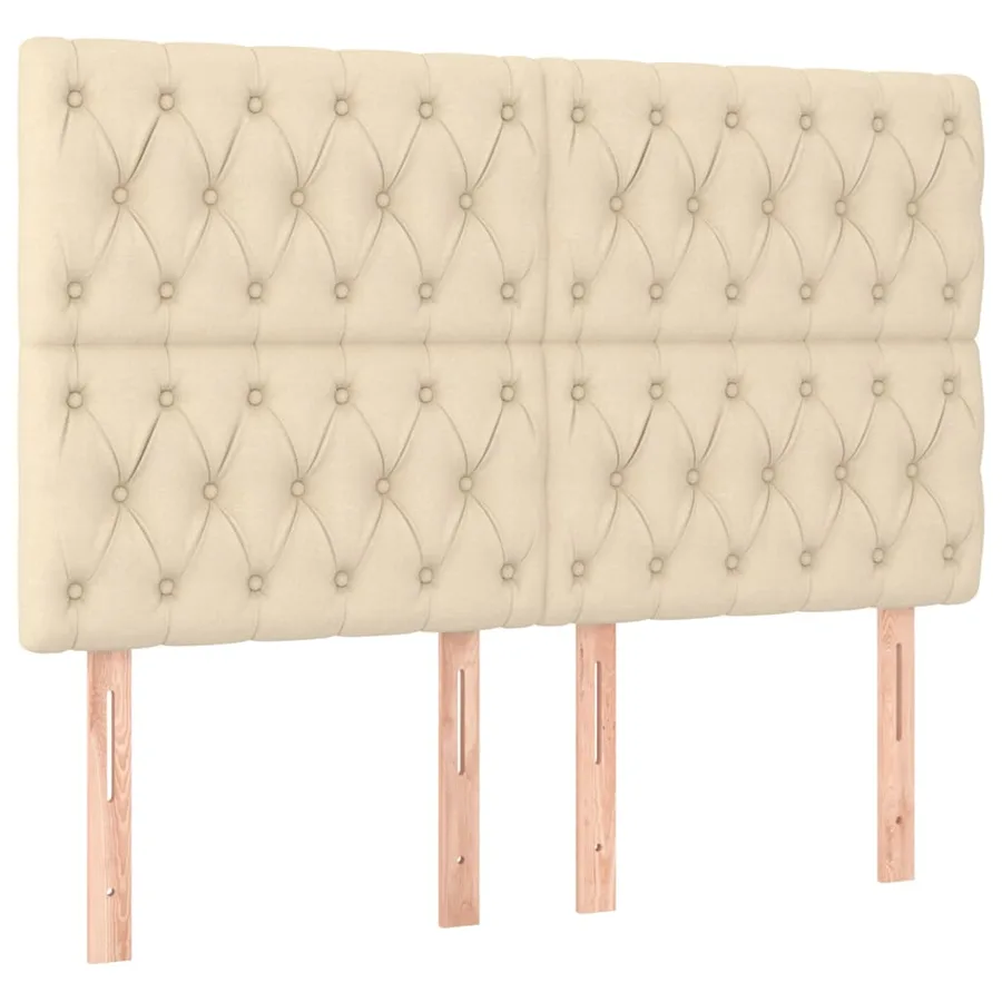 Cadre de lit sans matelas crème 160x200 cm tissu - 9