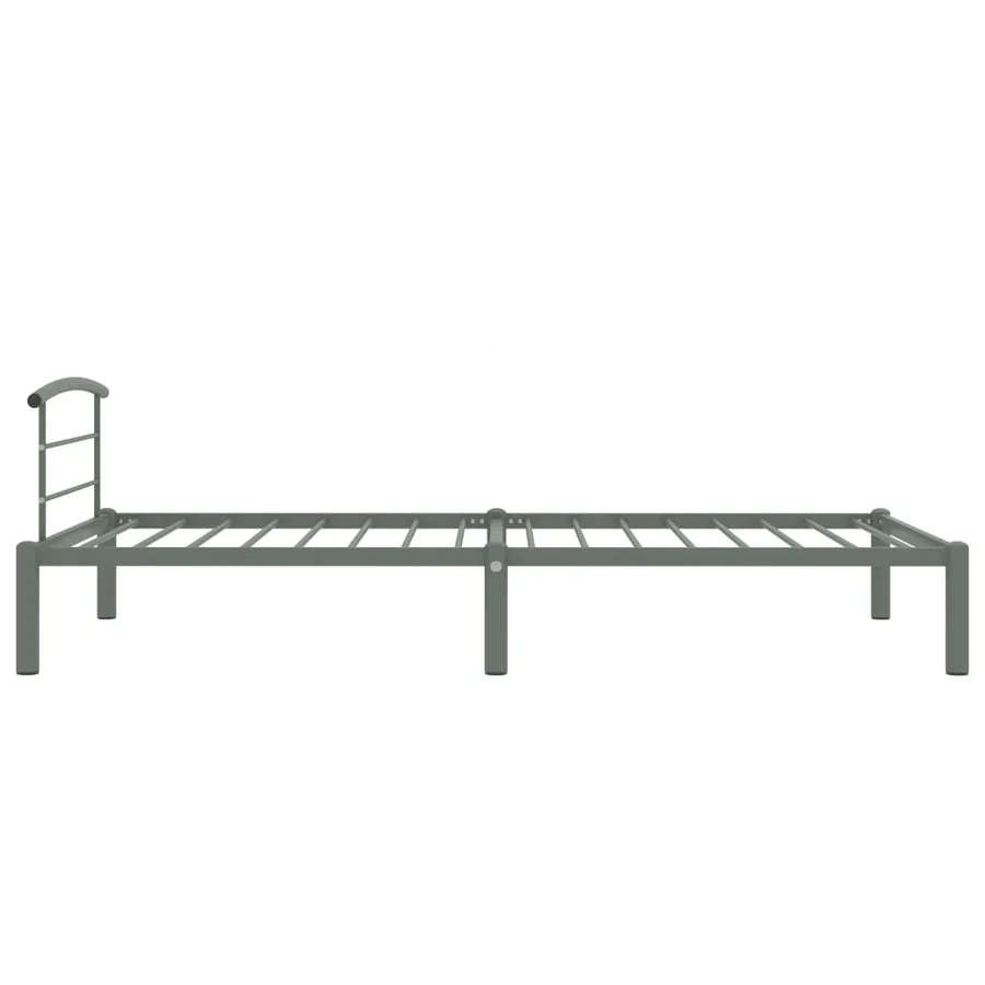 Cadre de lit sans matelas gris métal 90x200 cm - 4