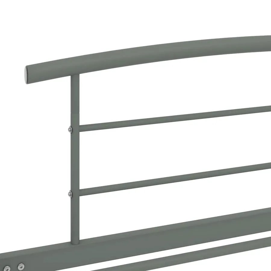 Cadre de lit sans matelas gris métal 90x200 cm - 5