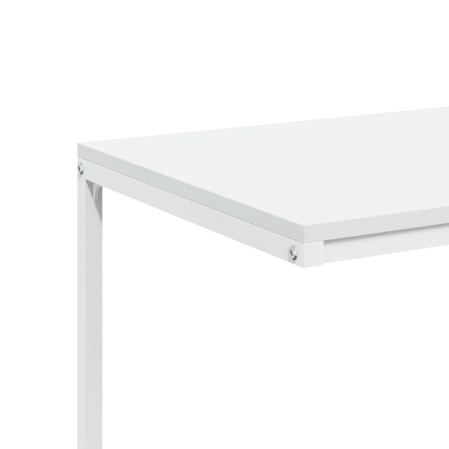 Table d'appoint avec roues Blanc 55x35x70 cm Bois d'ingénierie - 7