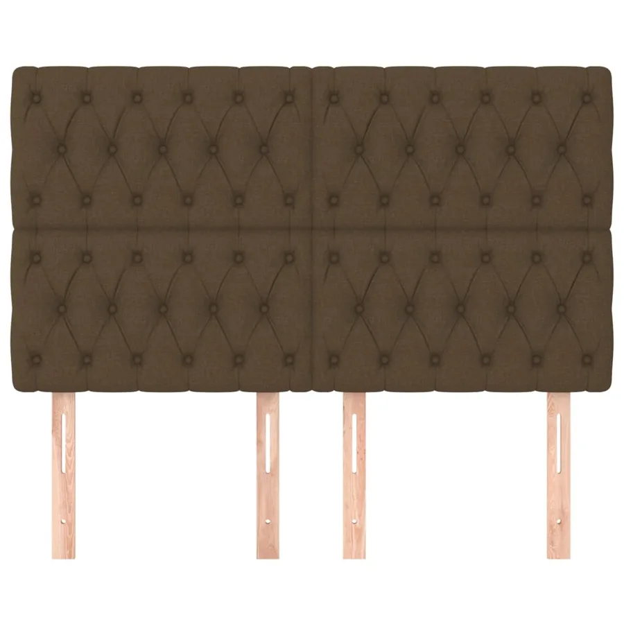 Tête de lit marron foncé 160 x 7 x 118/128 cm en tissu - 3