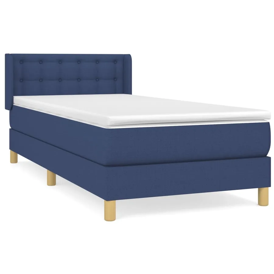 Sommier à lattes de lit avec matelas Bleu 90x190 cm Tissu - 2