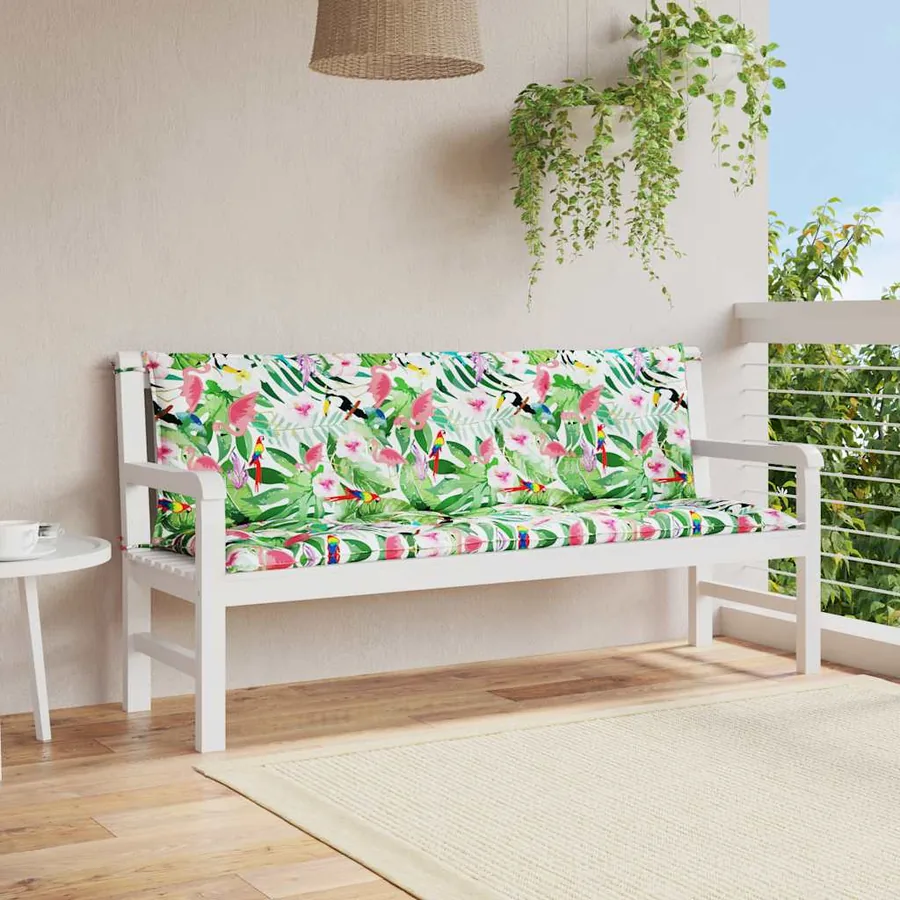 Coussins de banc de jardin lot de 2 multicolore 150x50x7 cm