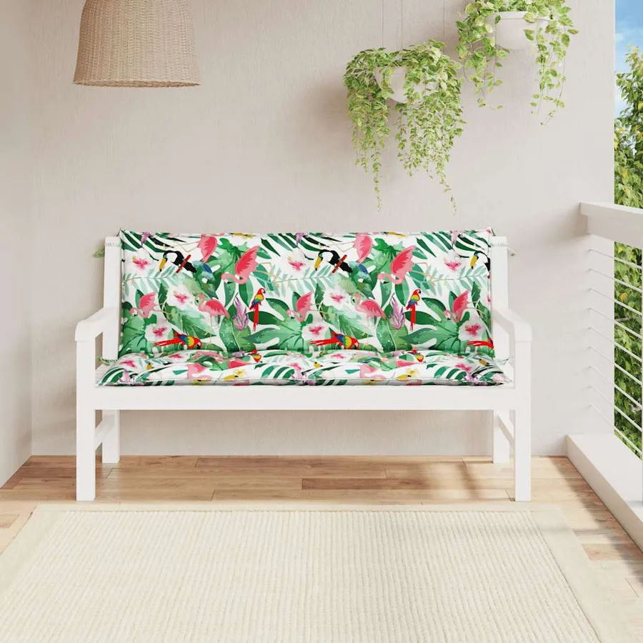 Coussins de banc de jardin lot de 2 multicolore 150x50x7 cm - 3